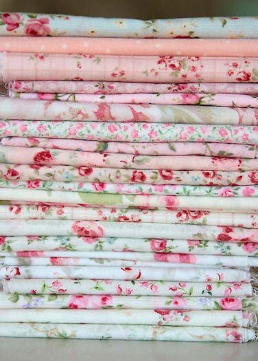 23 Piece Shabby Fabric Bundle and Serenity Quilt Pattern
