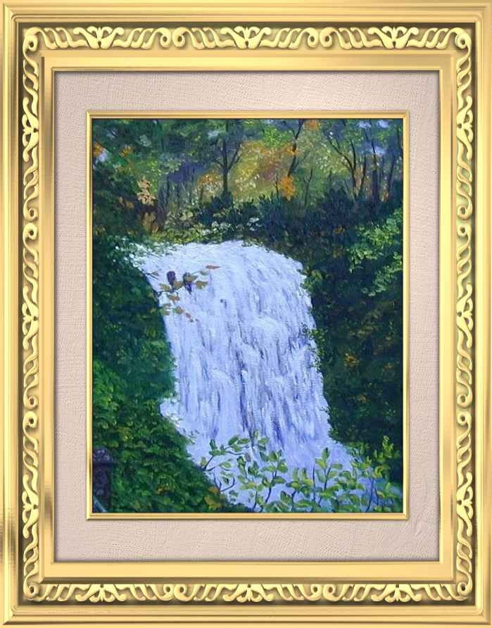 Waterfall Autumn Fall Western North Carolina Highlands Blue Ridge Mountains Original 11x14 Oil Painting