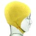 Lap Cap 3 - Vintage 1960s Rubber Bathing Cap, Lemon Yellow with an Oak Leaf & Acorn Pattern, Adjustable Chin Strap, Made in England
