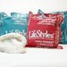 Hand silkscreened giant condom pillow with giant fabric condom