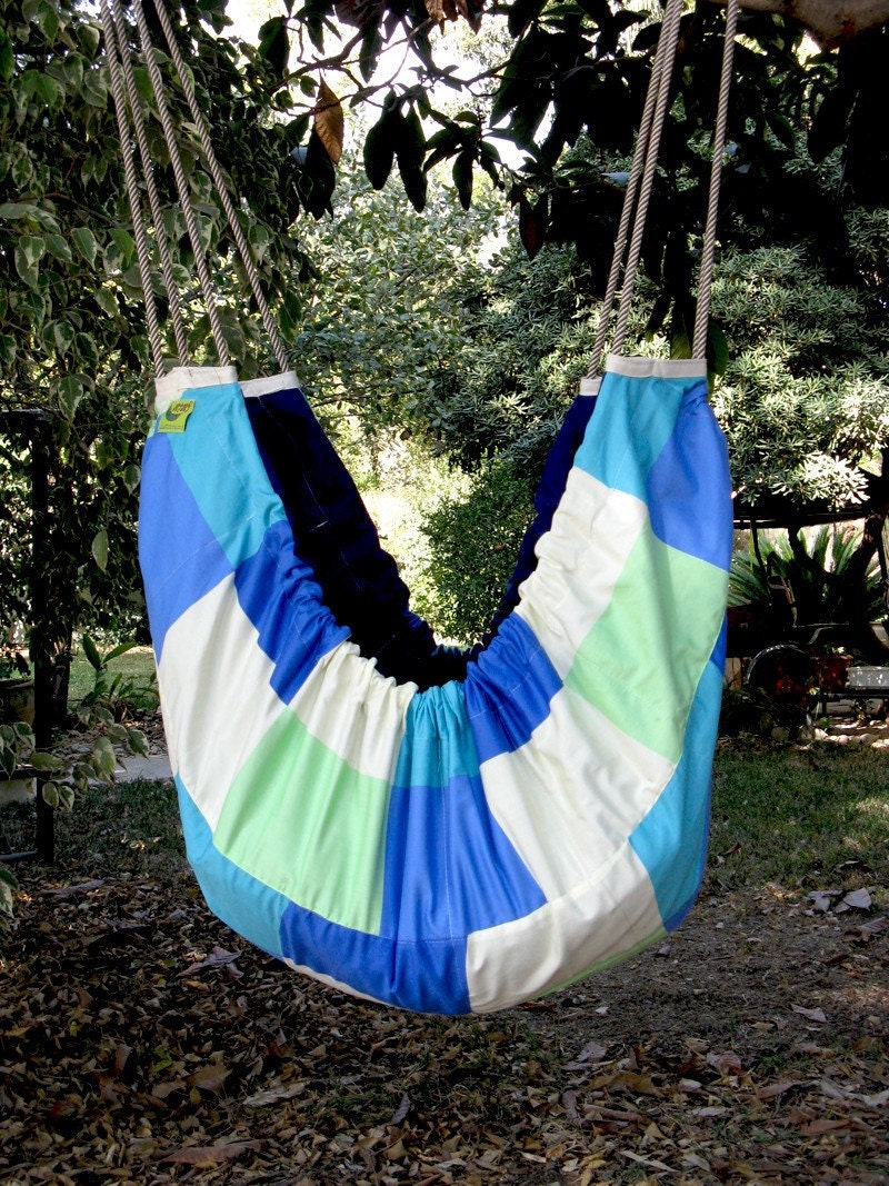 Baby Hammock and swinging seat, cradle, crib, cot for babies and kids - for indoor or outdoor use. Sea Blues ZAZA hammock