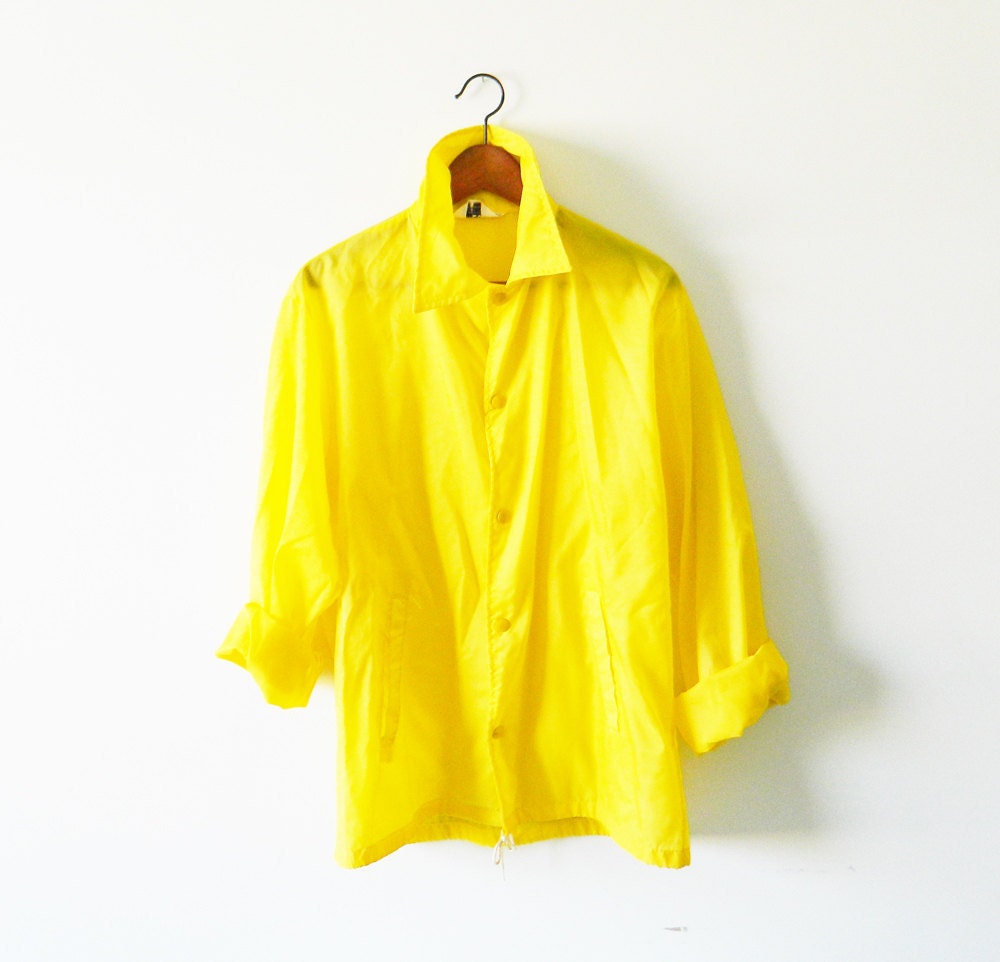 Oversized Vintage Yellow Windbreaker