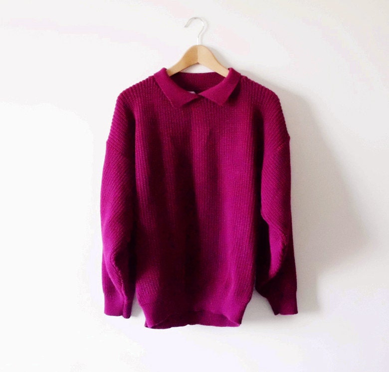 RESERVED for Lauren-Chunky Oversized Sweater in Deep Plum