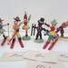 Vintage DOLL Wooden Ornament Place Card Holders