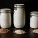 3 Milk Glass Storage Canisters with Bale Wire Glass Lids Vintage from Nowvintage on Etsy