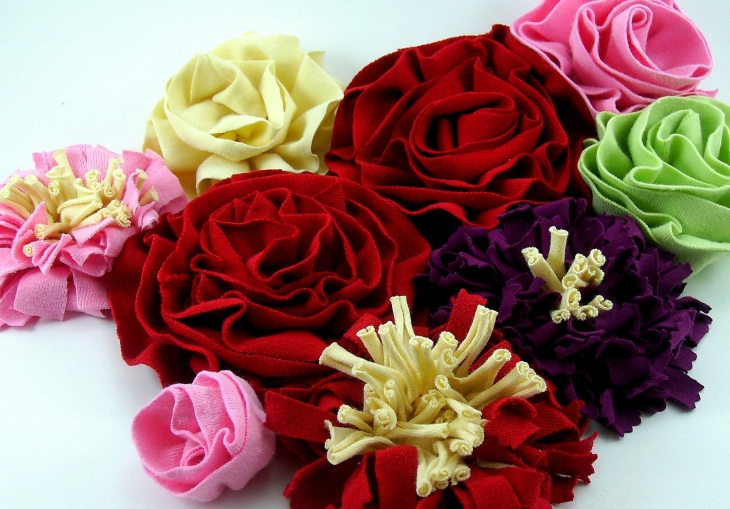 T Shirt Fabric Flowers Tutorial PDF ... Flower Pattern no. 12