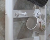 Cup rack for coffee tea  6 cup white