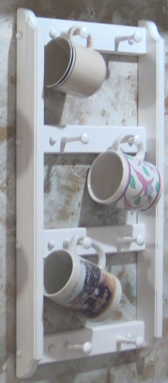 white Cup rack for coffee tea 8 cup white