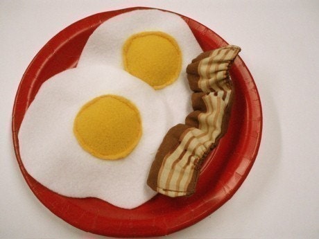 Whiskers Cafe 2 Fried Egg with Bacon - Cat Nip Toys