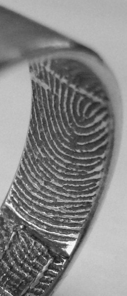 Custom Fingerprint wedding band ring