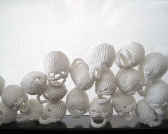 Tiny Crocheted Skulls - Set of 10