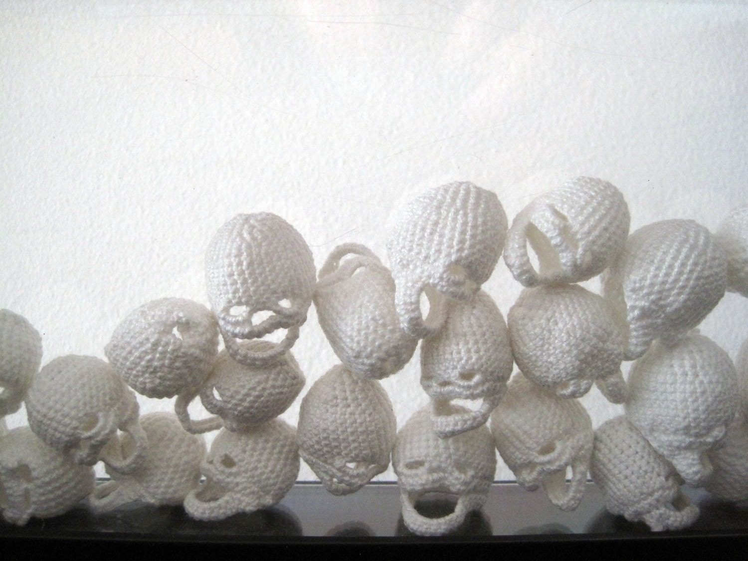 Tiny Crocheted Skulls - Set of 10