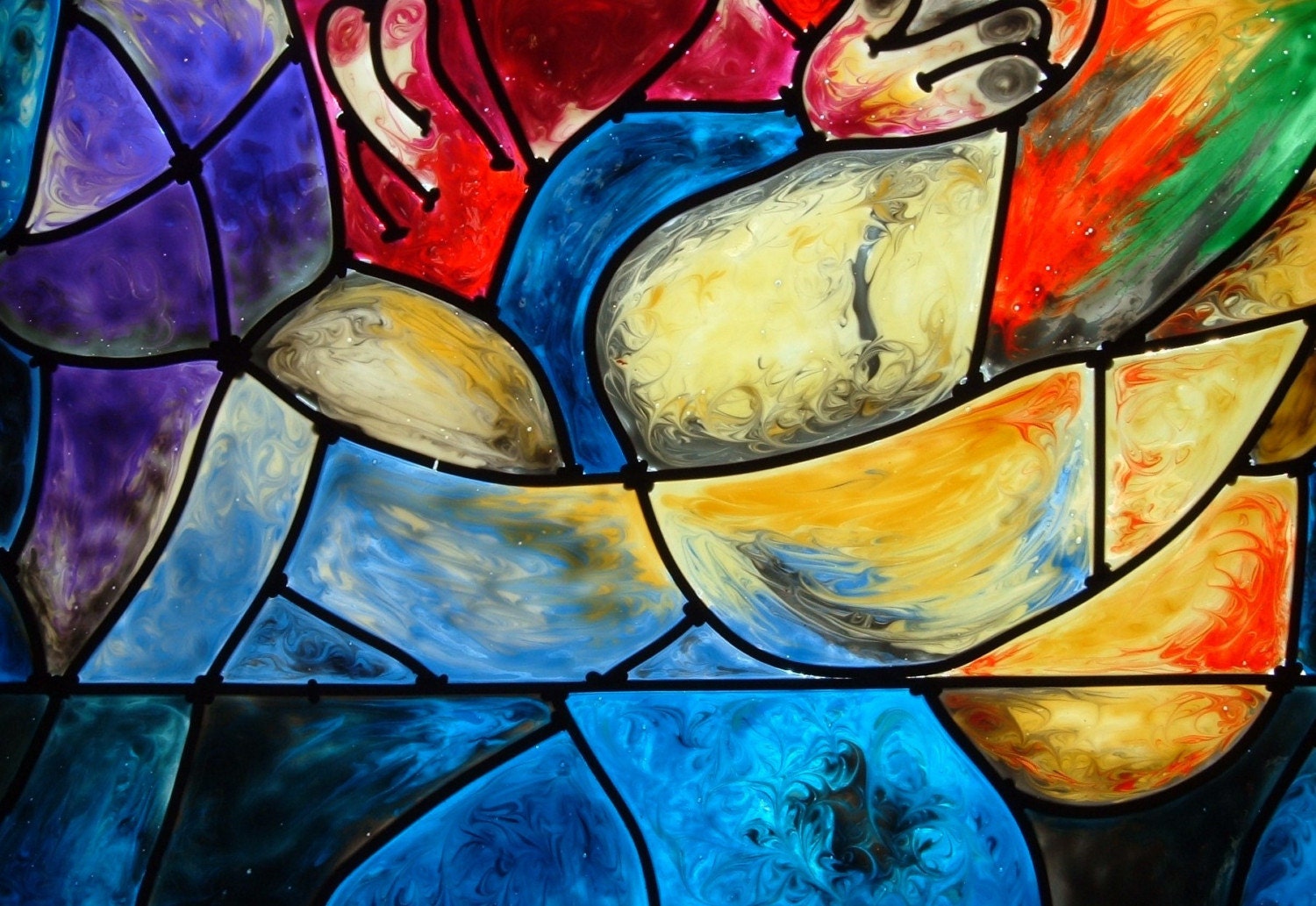 Prophet Jeremiah-Painted Stained Glass Art-Interpretation of Marc Chagall