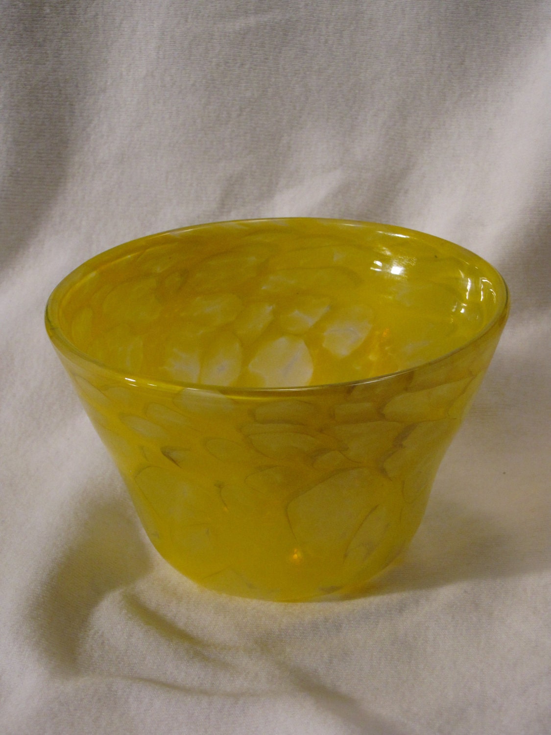 Hand Blown Glass Sunny Yellow Bowl