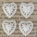Vintage Plastic Flower Cluster Cabochon, White Rose Hearts, 18x16mm pcb0057 (4)