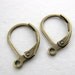 Antiqued Brass Ox Earwires, Vintage Style Leverback 14mm erw0100 (10)