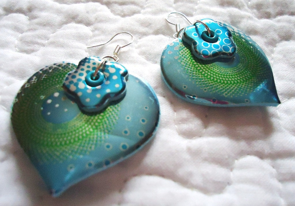 Hearts and Flowers Dangle Earrings