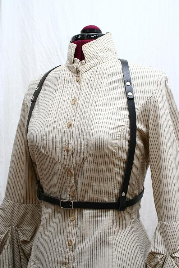 Jane Light  Leather Harness with Thin Straps Fashion Piece Glam Steampunk