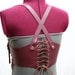 Jillian Burgundy Leather Underbust Harness Corset Belt Waist Cincher Steampunk