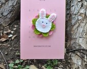 Hippity Hop Bunny Hair Clip with Flowers