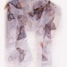 Hand painted scarf Silk chiffon scarf painted by hand Copper grey butterfly's MADE TO ORDER