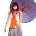 Scarf  silk hand painted in orange and violet purple Abstract flowers scarf by Dimo-Violet Tulips in Orange-Wearable art-