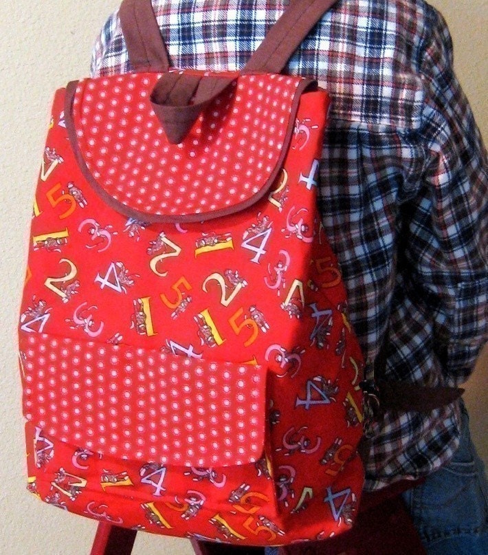 Preschool Backpack - IMMEDIATE DOWNLOAD - a PDF sewing pattern - free shipping
