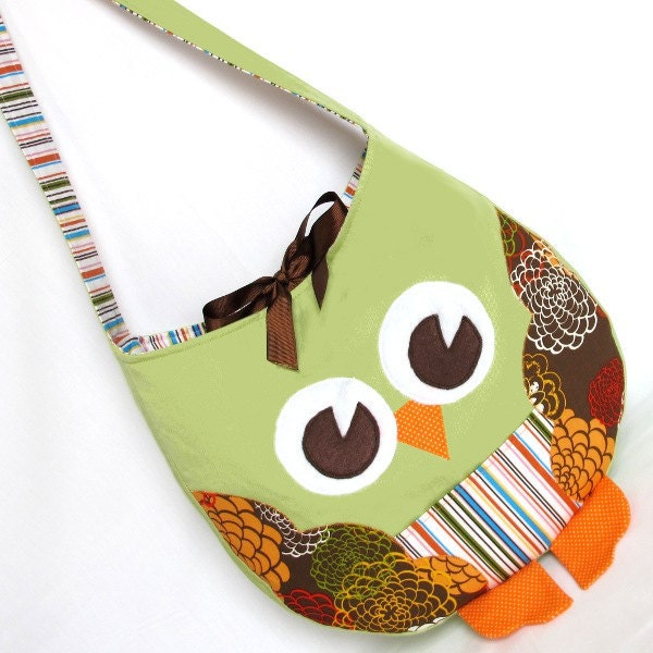 Funky Little Owl Bag, immediate download of pdf sewing pattern