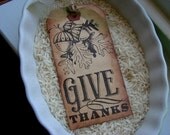 Primitive Give Thanks Gift Tags Set of 3