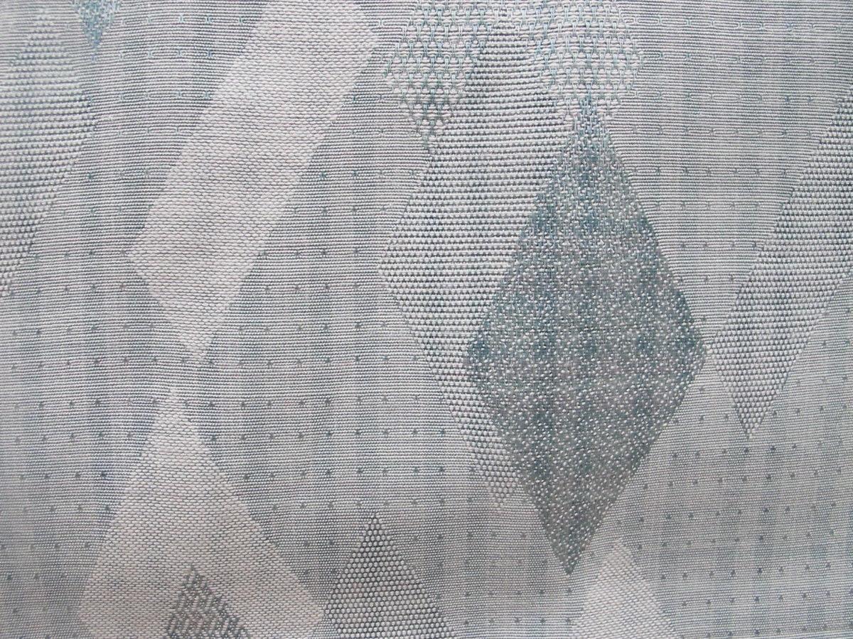 Vintage Fabric, Aqua 50s Modern, Drapery Upholstery Fabric, Aqua Silver