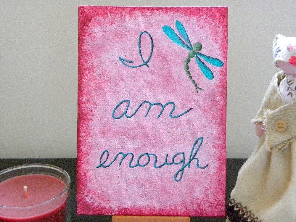 painting I am enough original hand painted by Maine Artist Beth Doan