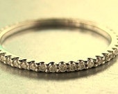 Reserved for sherry. Eternity diamond ring.  14k white gold.