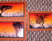 Savannah Sunset 4x6 digital landscape art for framing or scrapbooking