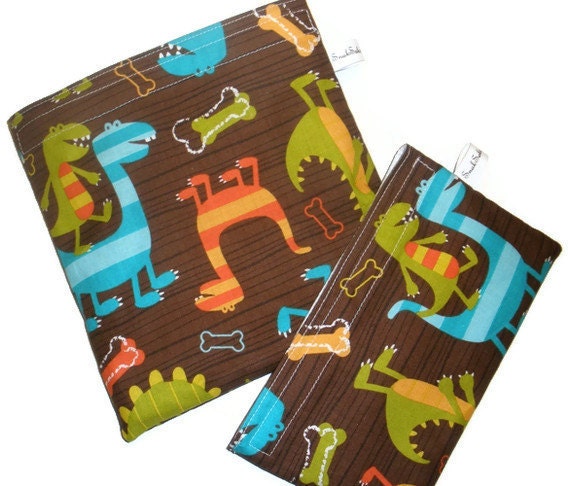Snaksaks Reusable Sandwich and Snack Bag - Dino Dudes