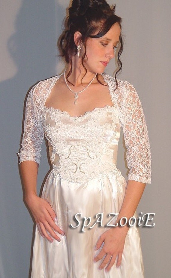 ... SIZE(XL-XXL) 3\/4 SLEEVE LACE BOLERO JACKET BRIDAL WEDDING SHRUG WRAP ... SIZE(XL-XXL) 3\/4 SLEEVE LACE BOLERO JACKET BRIDAL WEDDING SHRUG WRAP