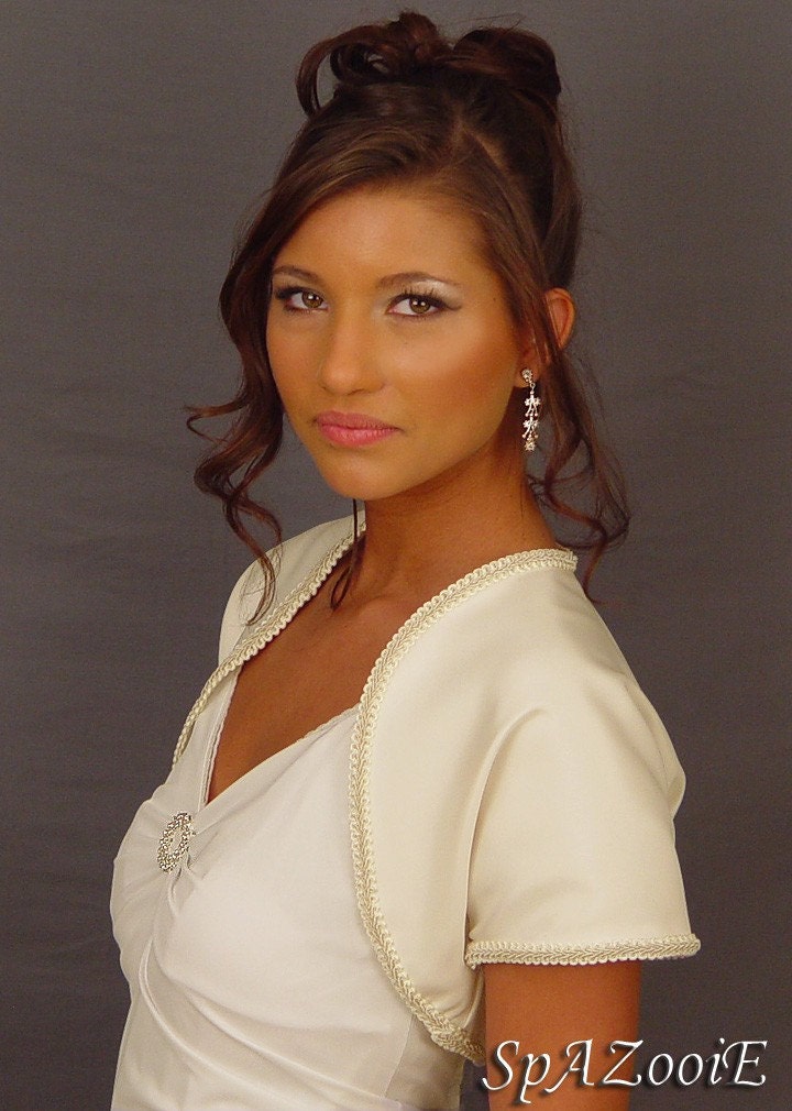 Ivory Satin Bolero