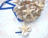 Crisp Bridal Party / Bridesmaids Bouquet of Shells, Bead and Crystals (Onotoa Atoll Style) MADE TO ORDER