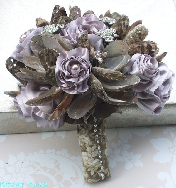 Funky Frogger Seashell and Satin Bouquet - PRICE REDUCED