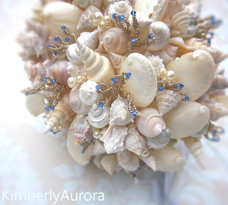 Bridal Bouquet of Shells, Bead and Crystals (Hinewai Style) IN STOCK