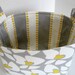 Large Gray and Yellow Mod Floral Fabric Basket