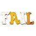 Fail - Vintage Letters - Vintage Hand Cut Pressboard Letters in White and Mustard Yellow