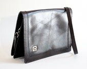 Authentic Pierre Cardin Cigar Brown Leather Envelope Shoulder Purse Clutch. Classic.