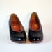 LATINAS Charcoal Grey Leather Architectural Chunk Heel Pumps W Stone Grey Piping 7, 7.5. Made In Brazil.