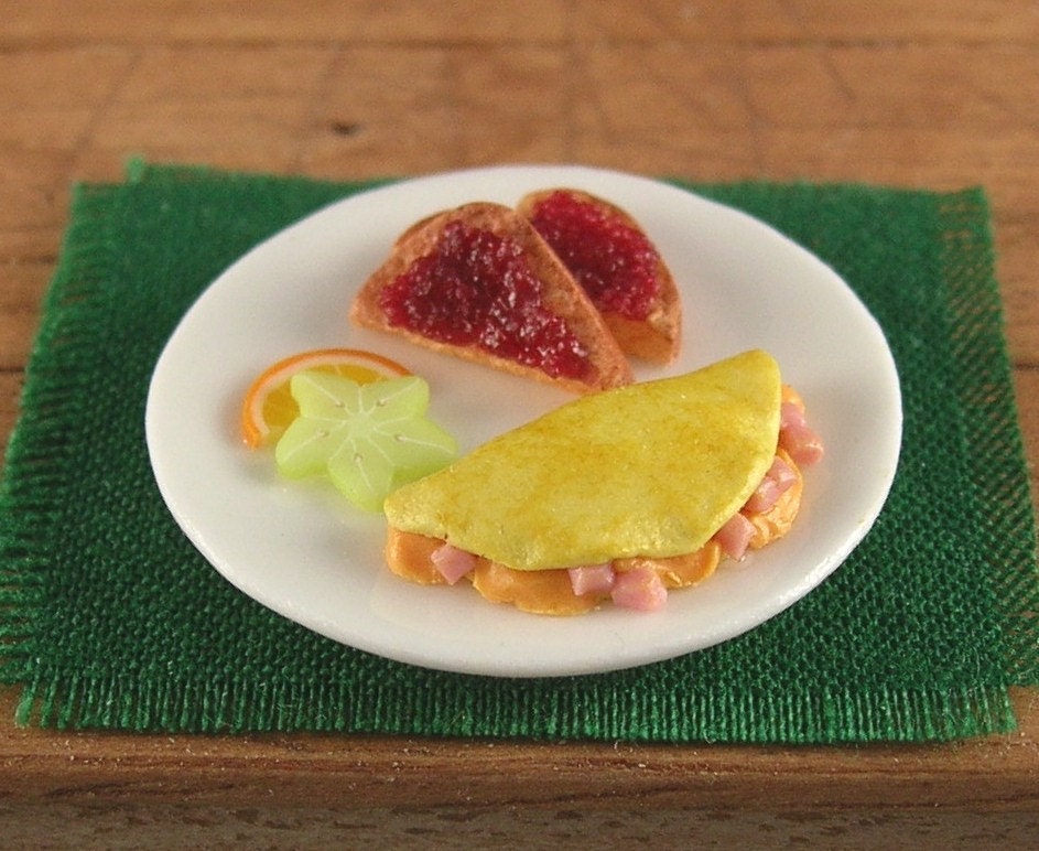 Ham and Cheese Omelette with Toast