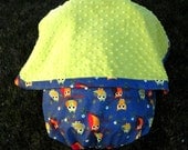 Night Owl with Minky Car Seat Blanket (Car Seat Canopy with Elastic)