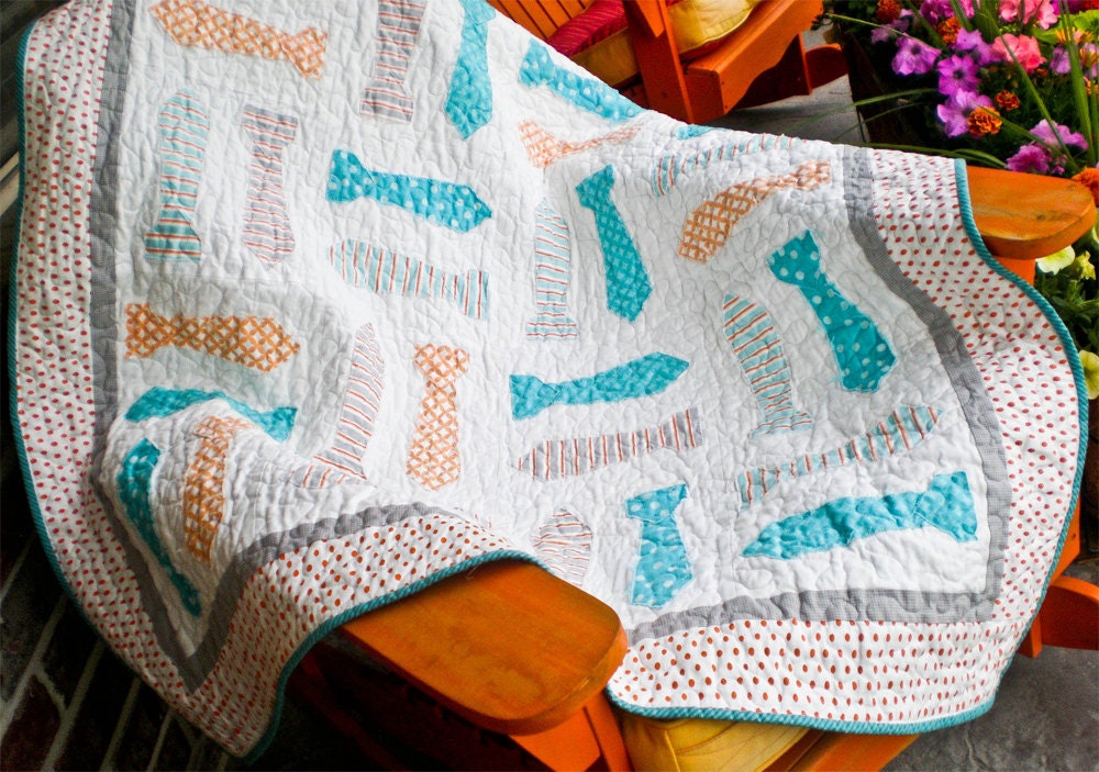 Little Man Tie Toddler or Lap Quilt
