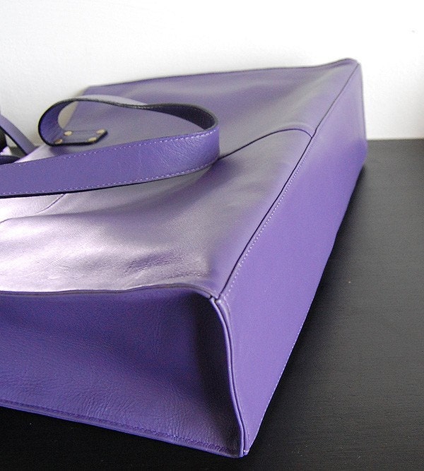Work n Play in Lilac - Stylish Leather Tote and Laptop Bag CLOSING SALE