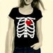 Skeleton Beating HEART Women TShirt - Made to Order XS - L