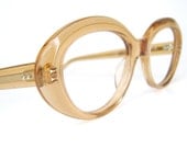 Vintage 60s Peach Cat eye Eyeglasses Frame NOS
