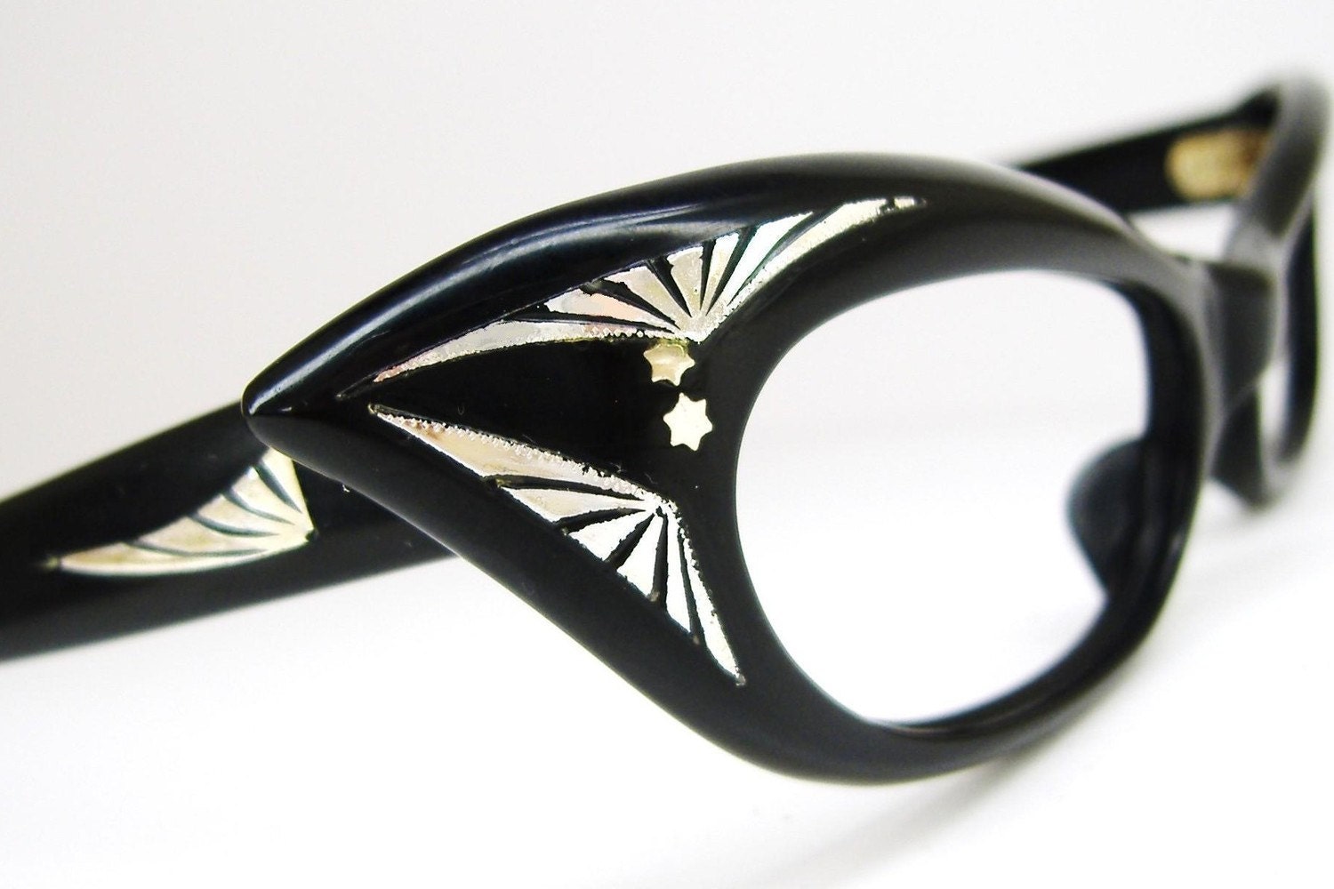 RESERVED Vintage Black Cat Eye Eyeglasses Swank France